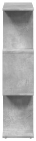 3 szintes betonszürke fa térelválasztó könyvespolc 70x24x97 cm