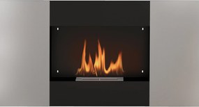 HOMCOM Fali Beépített Bioetanol Kandalló 0.9L Tartállyal, 3.3 Órás Égetési Idő, Rozsdamentes Acélban, Belső Használatra, 20 m² Területet Lefed, 100x15