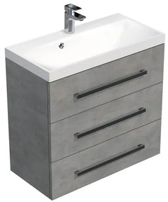 SAT Cube Way Fürdőszobaszekrény mosdóval 80x76,5x40 cm beton CUBE2803BE