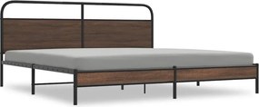 vidaXL barna tölgy színű fém ágykeret matrac nélkül 180 x 200 cm