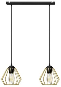 Csillár zsinóron AGAT 2xE27/15W/230V arany/fekete