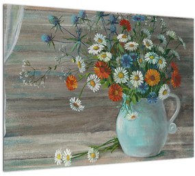 Kép - réti virágok, olajfestmény (70x50 cm)