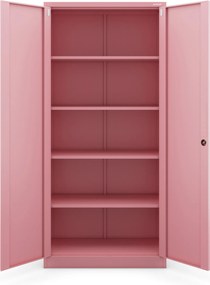 Személyzeti irattároló szekrény JAN H, 900 x 1950 x 400 mm, Fresh Style: púderrózsaszín