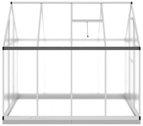 ezüstszínű alumínium melegház alapvázzal 224x169x202 cm