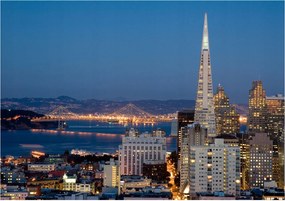 Fotótapéta Éjszakai város Felhők Híd Vinyl fények 208x146 belső tér +ragasztó