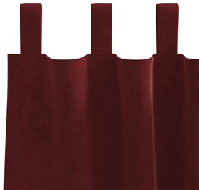 Fekete Sötétítő Függönyök Függesztő Hurokkal 2 db Burgundi Vörös Velúr