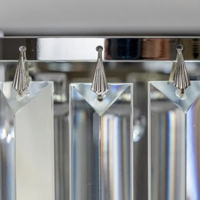 Brilagi - LED Fali kristály lámpa MOZART 2xE14/40W/230V fényezett króm