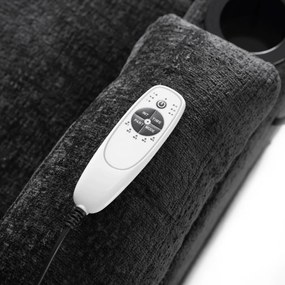 Elektromosan Vezérelhető Masszázsfunkciós Relaxfotel Vintage Fekete Szövet Kárpittal. BOX