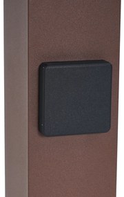 Ipari kültéri oszlop rozsdabarna színben, füstüveggel, 50 cm-es, alkonyatérzékelővel - Denmark