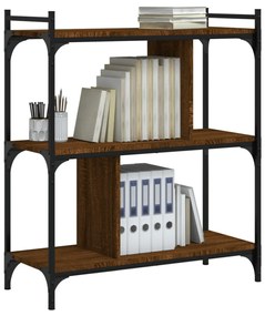 3 szintes barna tölgyszínű fa könyvespolc 76 x 32 x 88 cm
