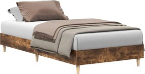 vidaXL füstös tölgy színű szerelt fa ágykeret matrac nélkül 90x200 cm