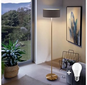 Polux LED állólámpa TUNJA 1xE27/20W/230V átm. 38 cm arany/barna 1xSA2189+1xEG32474