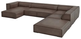 Barna bőr sarokkanapé (jobb oldali) Madame – Windsor &amp; Co Sofas