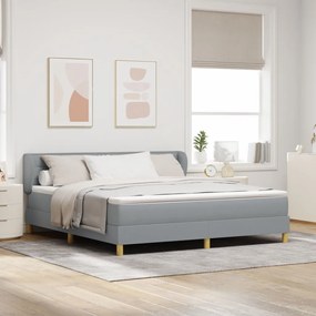 vidaXL Boxspring Ágy Mattal Világosszürke 180x200 cm Szövet