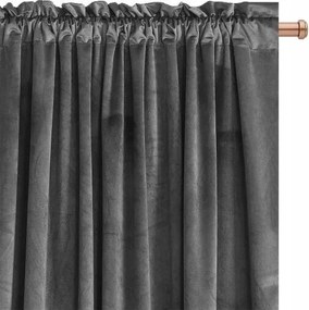 Sötétítő Függöny Velúr Imperial 140x250 magasság világos szürke Szalagon