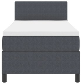Boxspring Ágy Matraccal Sötét Szürke 100x200 cm Kordbársony Anyag