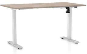 OfficeTech A állítható magasságú asztal, 120 x 80 cm, fehér alap, tölgy