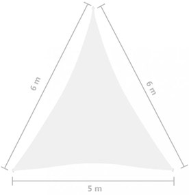 fehér háromszög alakú oxford szövet napvitorla 5 x 6 x 6 m