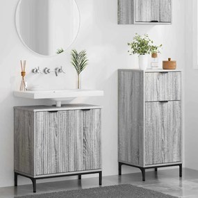 Fürdőszoba bútor szett 2 pcs Szürke sonoma 39.5 x 36 x 88 cm