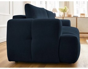 Sötétkék kinyitható-tárolóhelyes kanapé 251 cm Fuji – Bobochic Paris