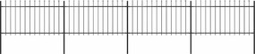 vidaXL fekete acélkerítés lándzsás tetejű 714,5 x 100 cm