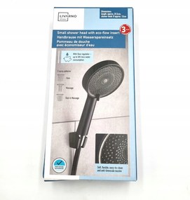 Livarno matt fekete zuhanyfej 3 Üzemmóddal