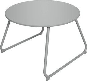 Outsunny Kerek kerti kávézóasztal, kültéri oldalasztal, Ø60 cm, állítható csúszásgátló talp, epoxy fém, szürke | Aosom
