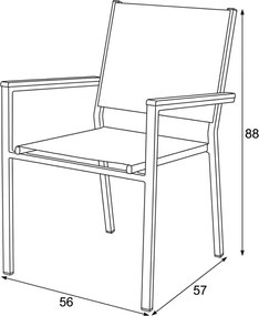 Kerti szék, fém, hálós ülőfelület, szürke, AZC-L1303 GREY