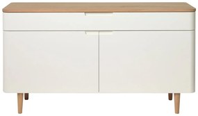 Amalfi alacsony fehér tölgyfa komód - Unique Furniture