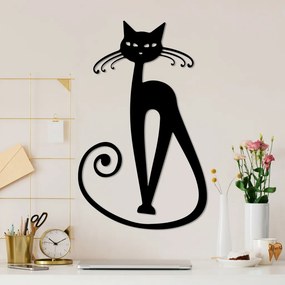 Cat fém fali dekoráció, 37×60 cm