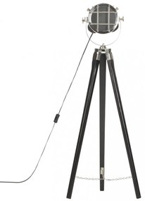 fekete háromlábú tömör mangófa állólámpa 97 cm