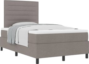 vidaXL Boxrugós ágy matracmal fejtámlával Tópszínű 120 x 200 cm szövet