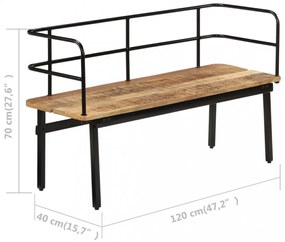 tömör mangófa pad 120 x 40 x 70 cm