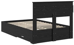 vidaXL Ágykeret fejtámlával fiókkal Fekete tölgy 120 x 190 cm Faanyag