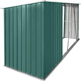 Fatároló fészerrel, 270x104x159 cm, sötétzöld, ARPOL TYP 2