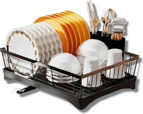 Edényszárító Álló Fekete Rozsdamentes Kis Edénycsepegtető