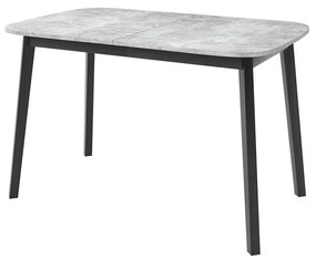 Széthúzható étkezőasztal 130 cm Grospan S 130x80 (szürke márvány + fekete) (4-6 fő részére). 1105348
