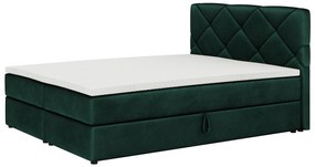 Franciaágy  Boxspring 160x200 cm Karum (ágyráccsal és matraccal) (zöld). 1007776