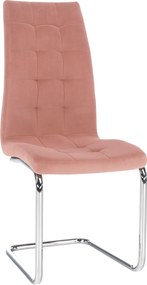 Étkezőszék, rózsaszín Velvet szövet/króm, SALOMA NEW