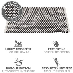 Fekete-fehér textil fürdőszobai kilépő 50x80 cm Covelo – Wenko