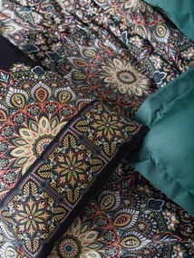Ornate pamut szatén dupla ágyneműhuzat garnitúra, petrol