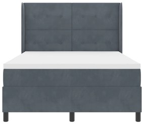Boxspring Ágy Matrac nélkül Sötét Szürke 140x200 cm Bársonyos