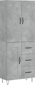 vidaXL betonszürke szerelt fa magasszekrény 69,5 x 34 x 180 cm