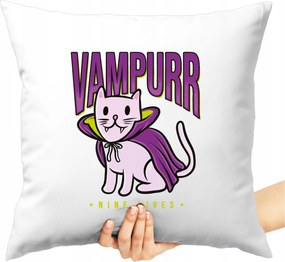 Puha Párna Vampurr Nine Lives Macska Vámpír Aranyos Cica Vicces Nyomtatás