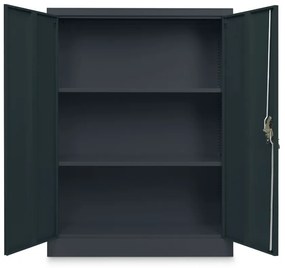 Közepes univerzális fém szekrény, 90 x 40 x 120 cm, hengerzár, antracit - ral 7016