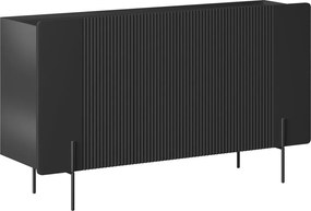 Malmi komód 150 cm háromajtós - fekete matt / fekete lábak