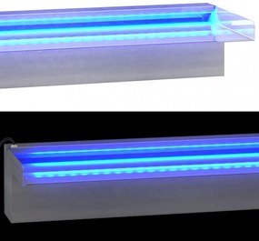 rozsdamentes acél vízeséskifolyó RGB LED-ekkel 90 cm