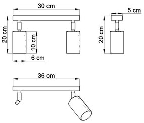 Ludwik fa mennyezeti lámpa - Sollux