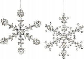 Bomba Hópehely Medál Karácsonyfa Nagy 20cm Ezüst