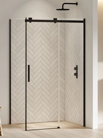 New Trendy Softi Black zuhanykabin 110x90 cm négyszögletes fekete félmatt/átlátszó üveg EXK-3971